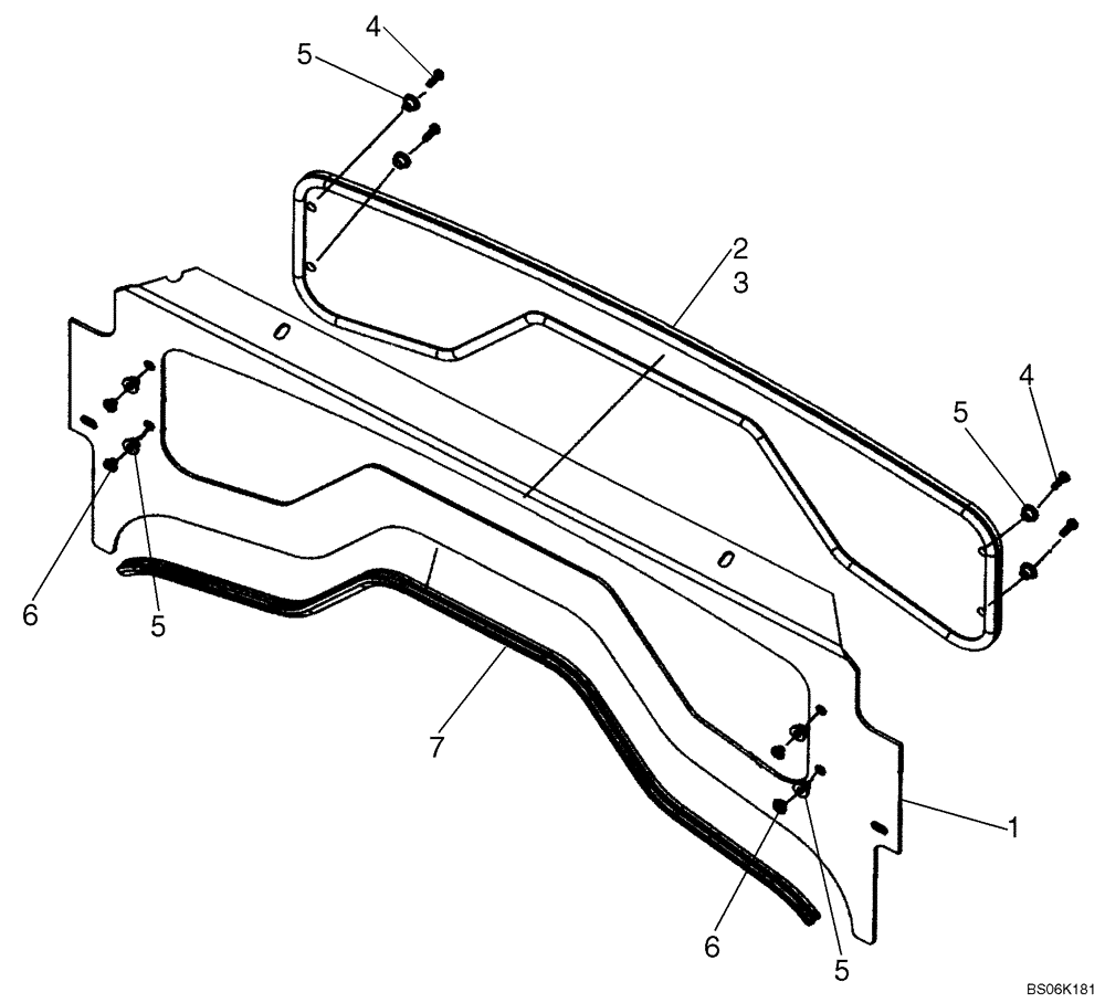 Схема запчастей Case 440CT - (09-25F) - CAB DOOR 87557060 - UPPER PANEL (09) - CHASSIS