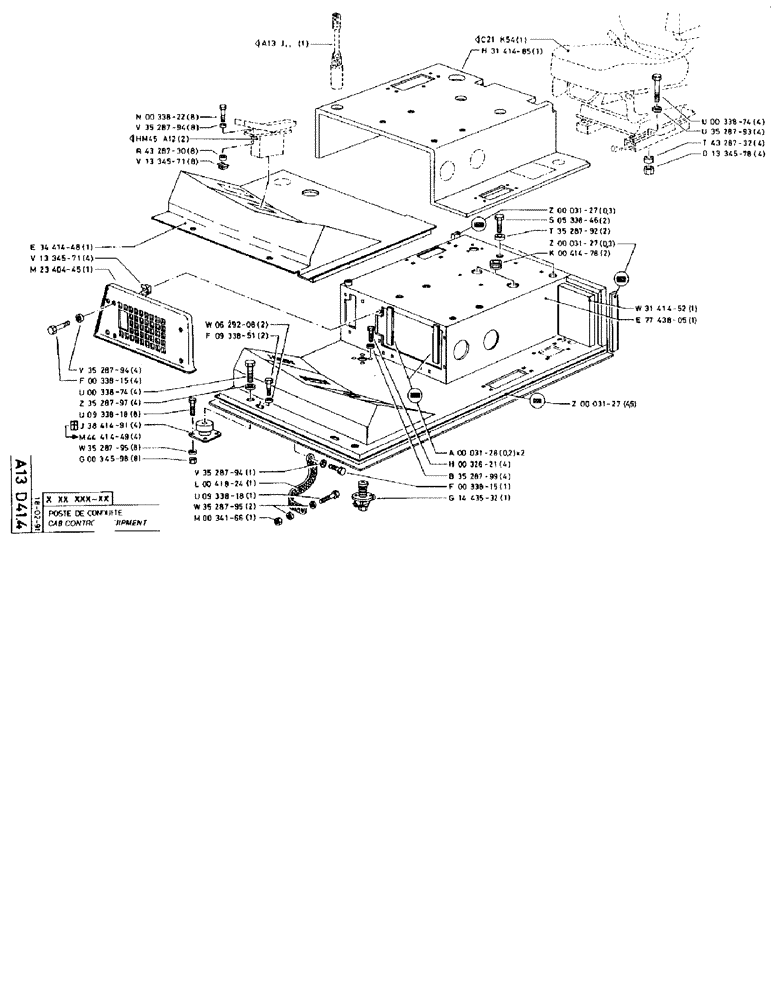 Схема запчастей Case 90BCL - (065) - CAB CONTROL EQUIPMENT (05) - UPPERSTRUCTURE CHASSIS