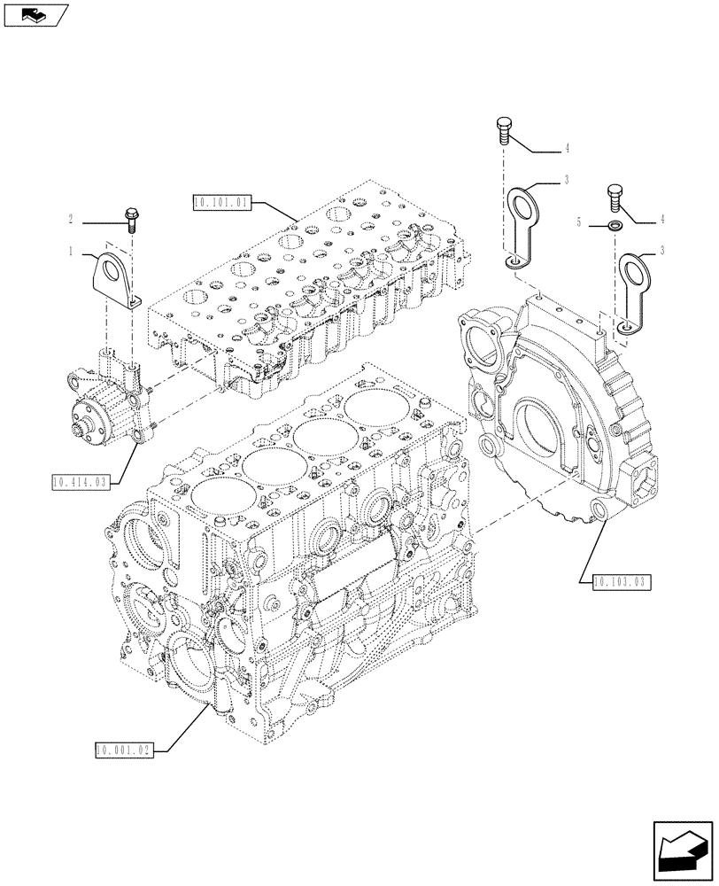 Схема запчастей Case F5HFL413B A002 - (10.012.04) - HOOKS - ENGINE (5801492325) (10) - ENGINE