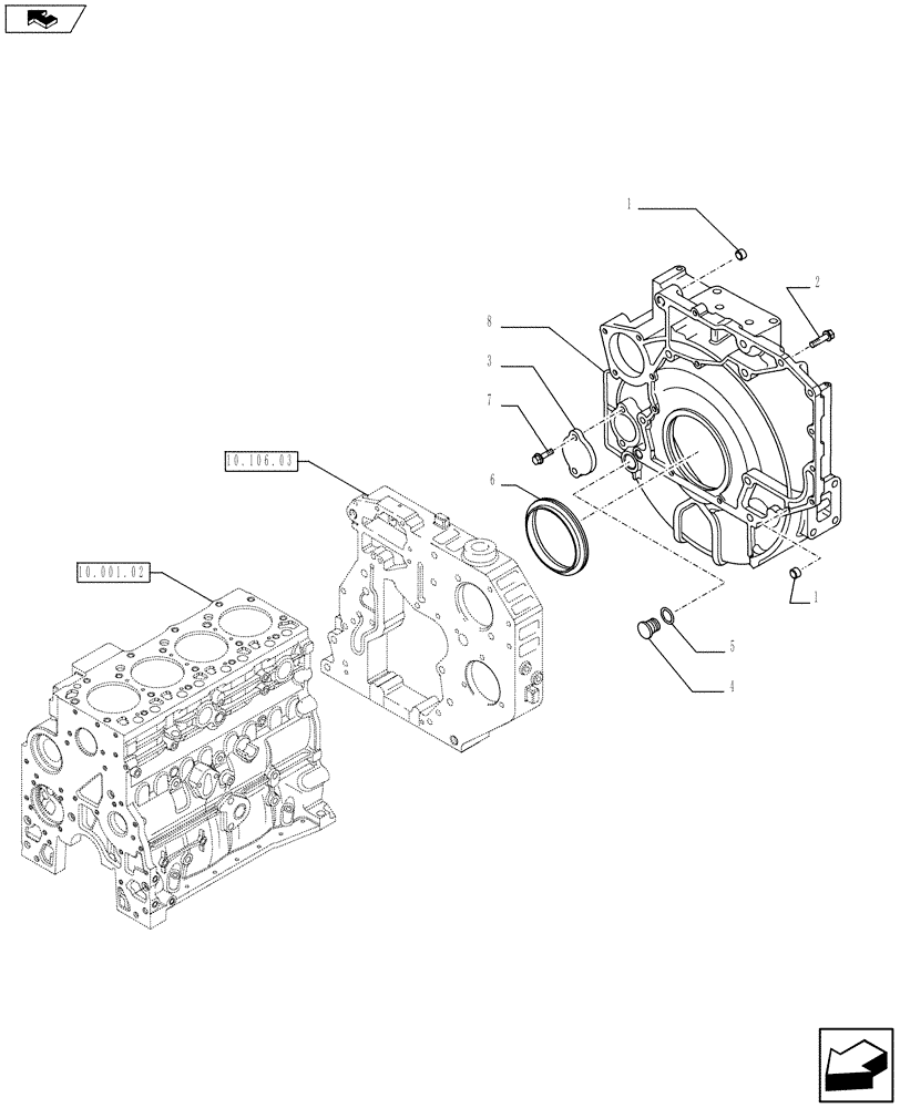 Схема запчастей Case F4HE0484G J102 - (10.103.03) - CRANKCASE COVERS (2855802) (10) - ENGINE