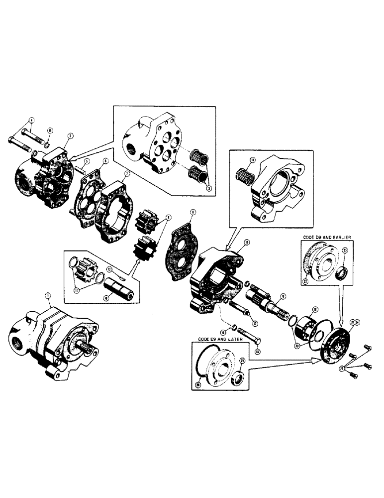 Схема запчастей Case 320 - (104) - D21319 HYDRAULIC PUMP (19 G.P.M.) (07) - HYDRAULIC SYSTEM