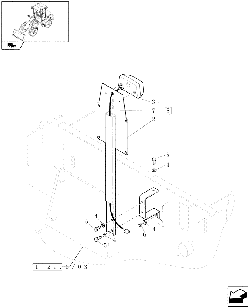 Схема запчастей Case 321E - (992) - REAR LICENCE PLATE SUPPORT (08) - SHEET METAL/DECALS