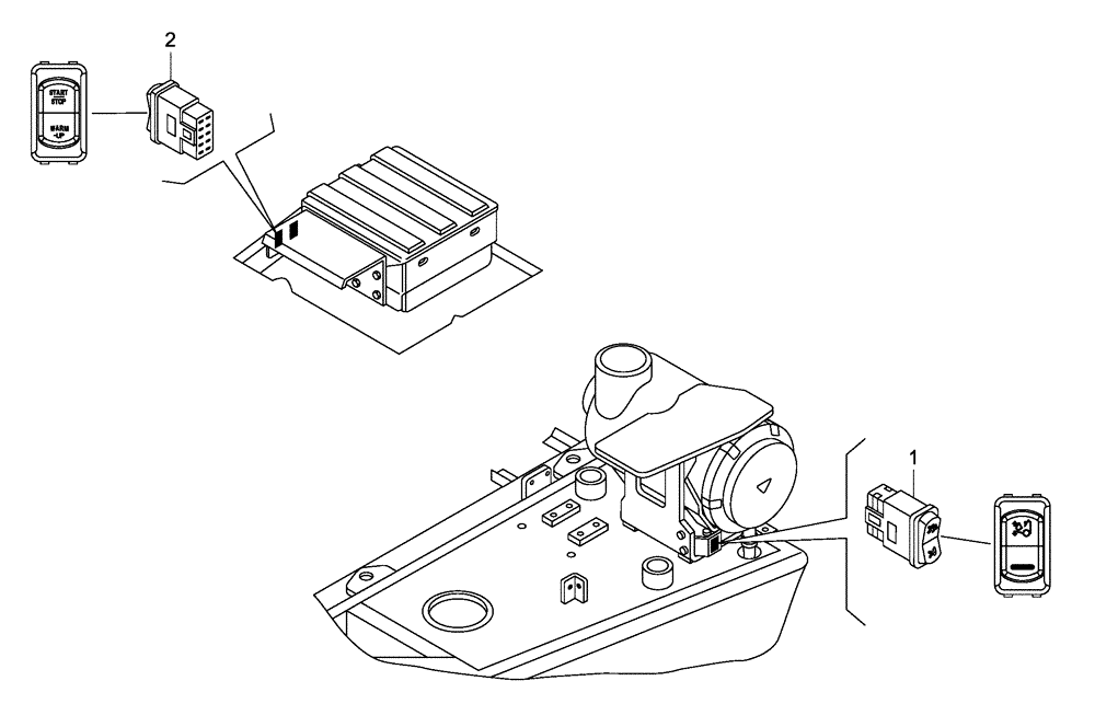 Схема запчастей Case 340 - (67A00011478[001]) - ELECTRICAL ACCESSORIES - SWITCH - HOOD AND CAB TILT (87552052) (13) - Electrical System / Decals