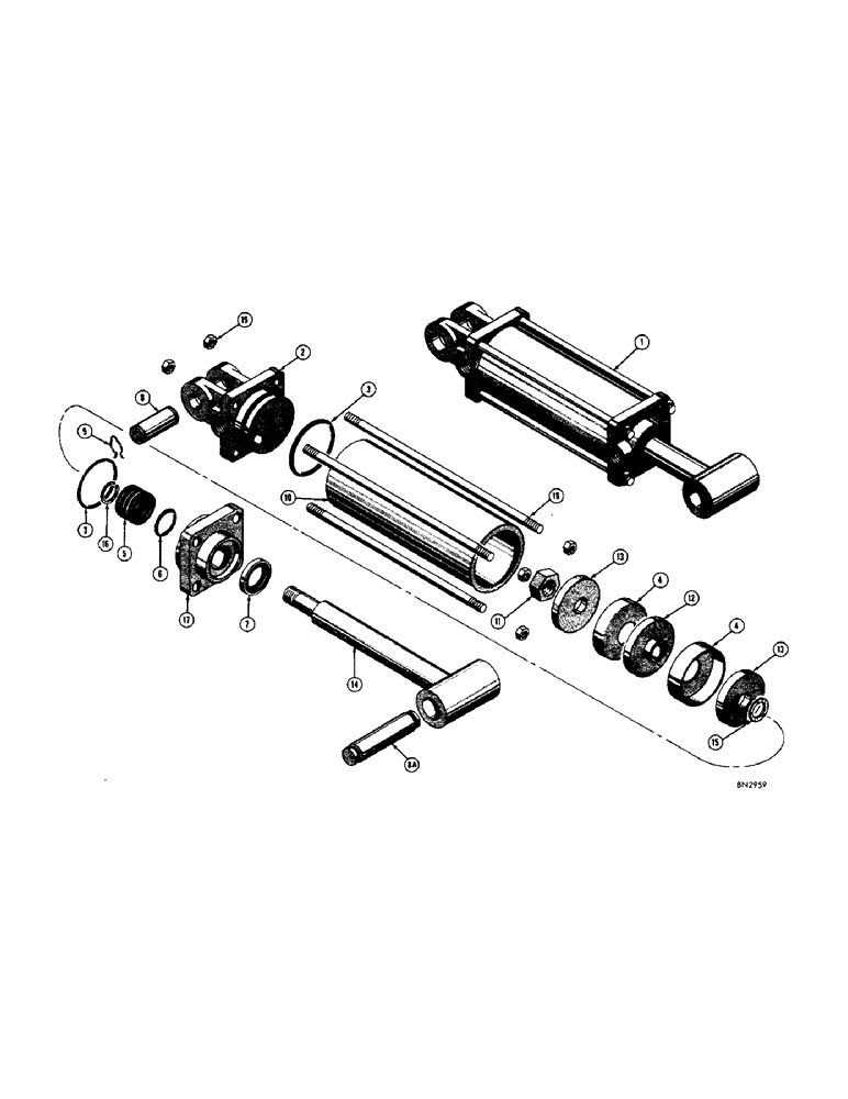 Схема запчастей Case 430 - (46[1]) - D24119 HYDRAULIC BUCKET CYLINDER 