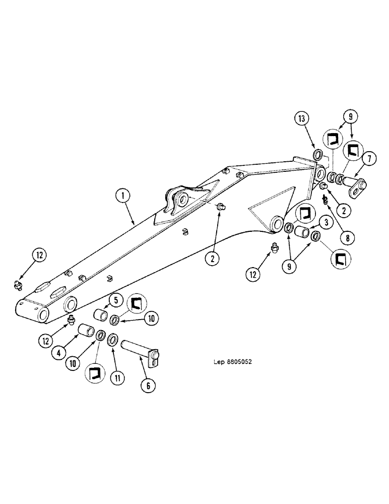 Схема запчастей Case 688C - (9F-18) - ARM 2,10M (05.1) - UPPERSTRUCTURE CHASSIS/ATTACHMENTS