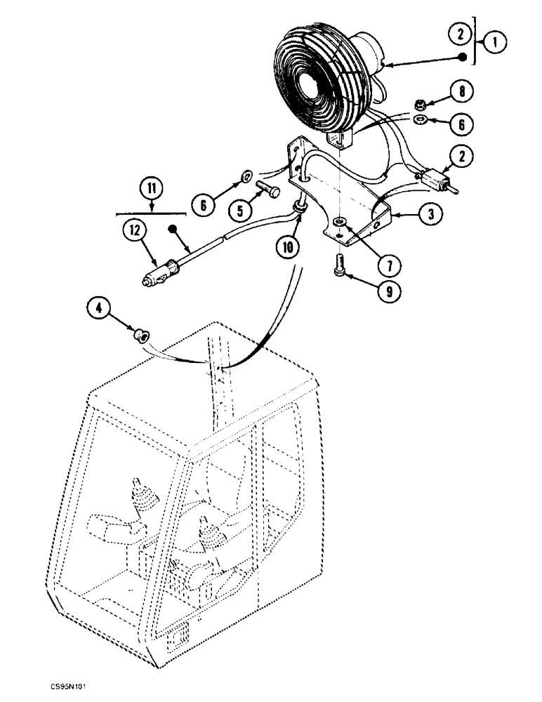 Схема запчастей Case 688BCK - (4-34) - VENTILATOR, 688B CK (120301-) (06) - ELECTRICAL SYSTEMS