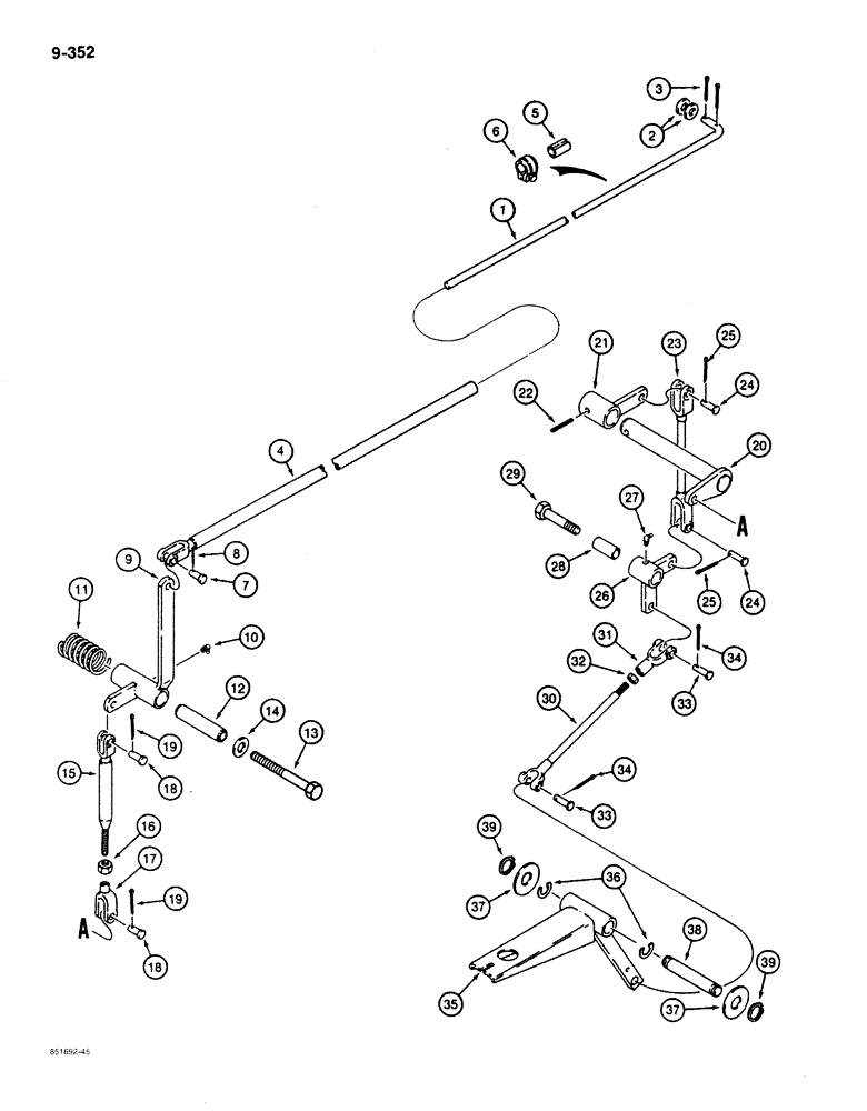 Схема запчастей Case 780C - (9-352) - LOADER ANTIROLLBACK CONTROL (09) - CHASSIS/ATTACHMENTS