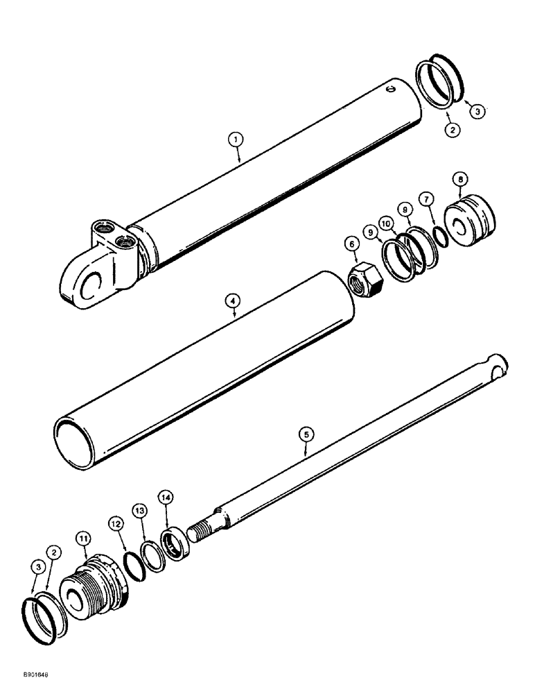 Схема запчастей Case 1838 - (8-60) - STABILIZER CYLINDER, D100 OR D100XR BACKHOES WITH VERTICAL STABILIZER (08) - HYDRAULICS