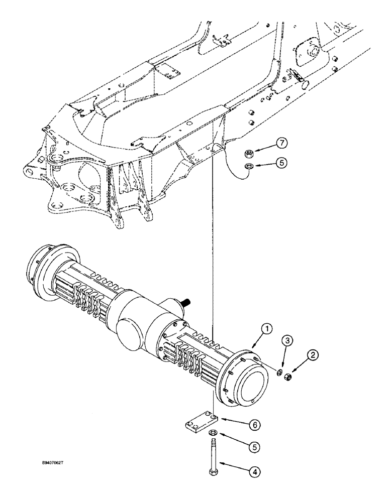 Схема запчастей Case 580SL - (6-48) - REAR DRIVE AXLE MOUNTING (06) - POWER TRAIN