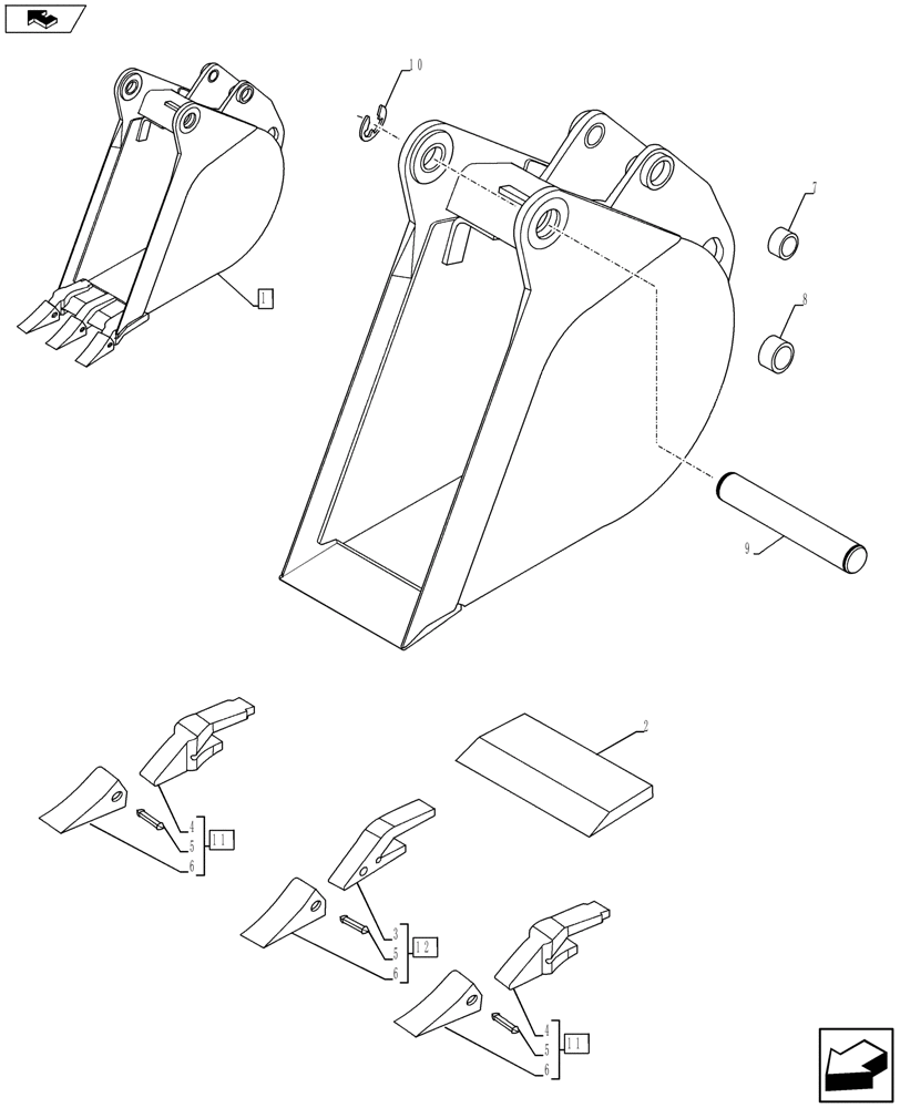 Схема запчастей Case 580SN WT - (84.100.04) - VAR - 423066 - BUCKET (84) - BOOMS, DIPPERS & BUCKETS