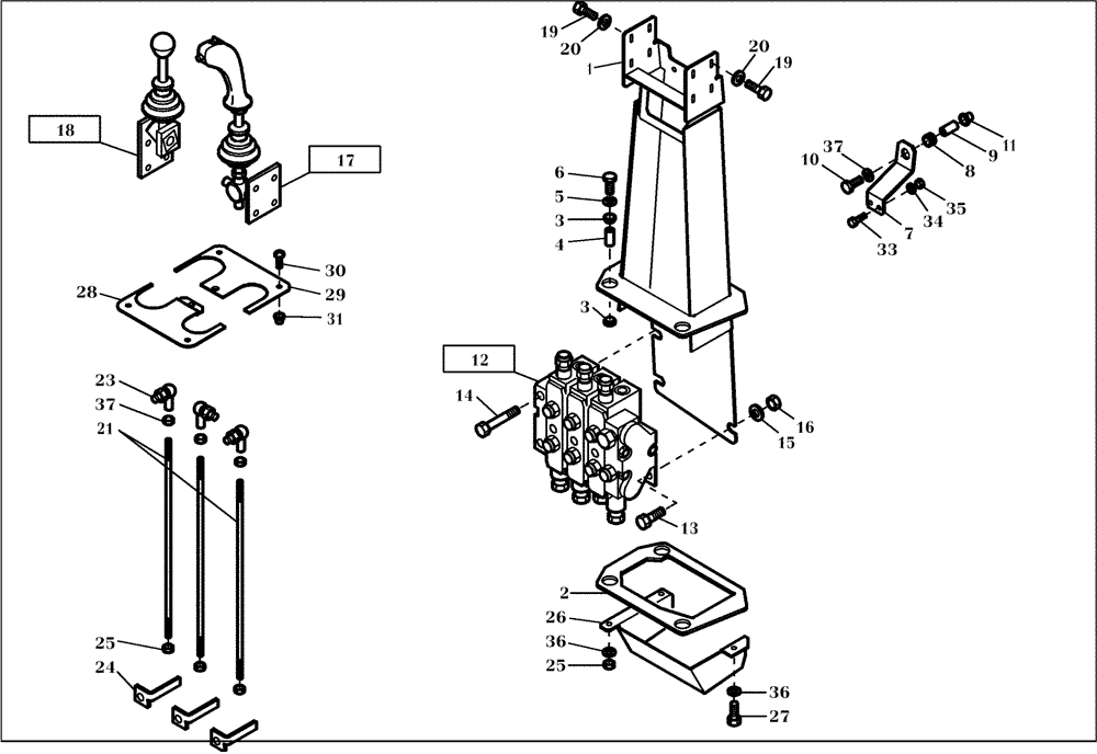 Схема запчастей Case 21D - (23.610[001]) - HYDRAULIC CONTROLS INSTALLATION (S/N 561101-UP) No Description