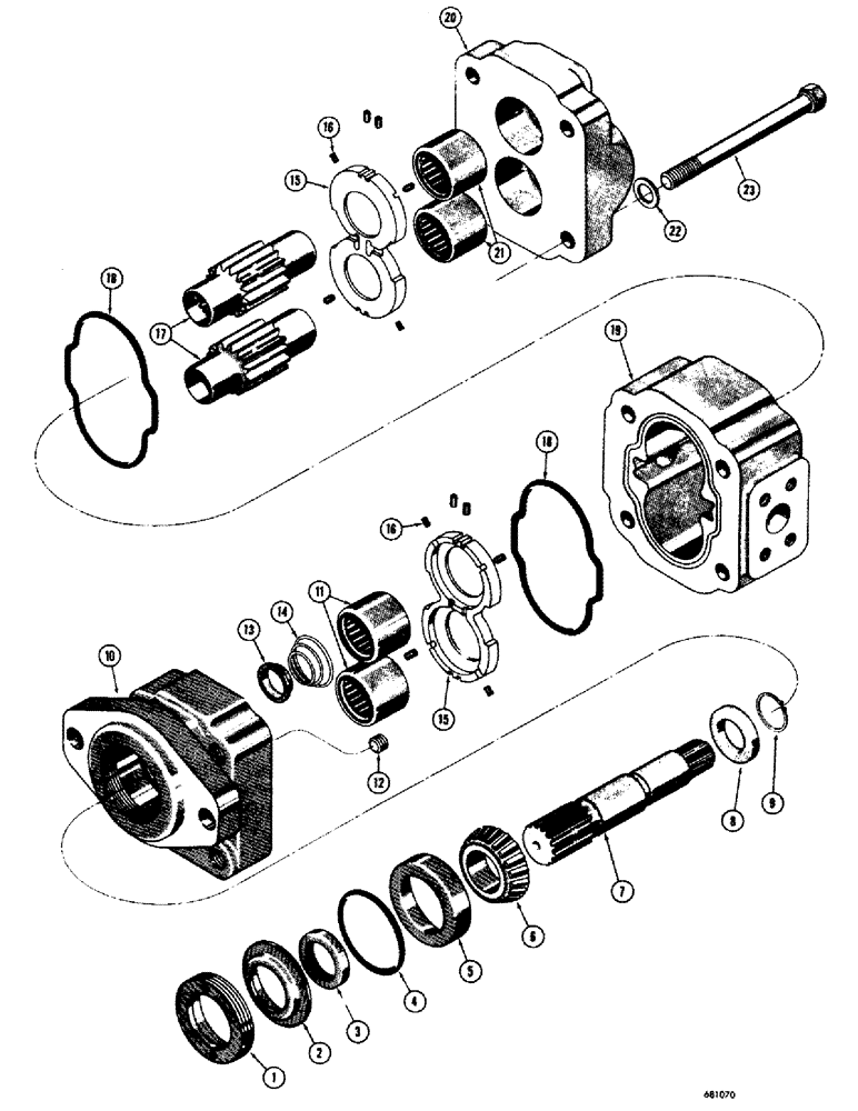 Схема запчастей Case 680CK - (252) - L15047 EQUIPMENT PUMP, USED ON TRACTOR SERIAL NO. 9101905 AND AFTER (35) - HYDRAULIC SYSTEMS