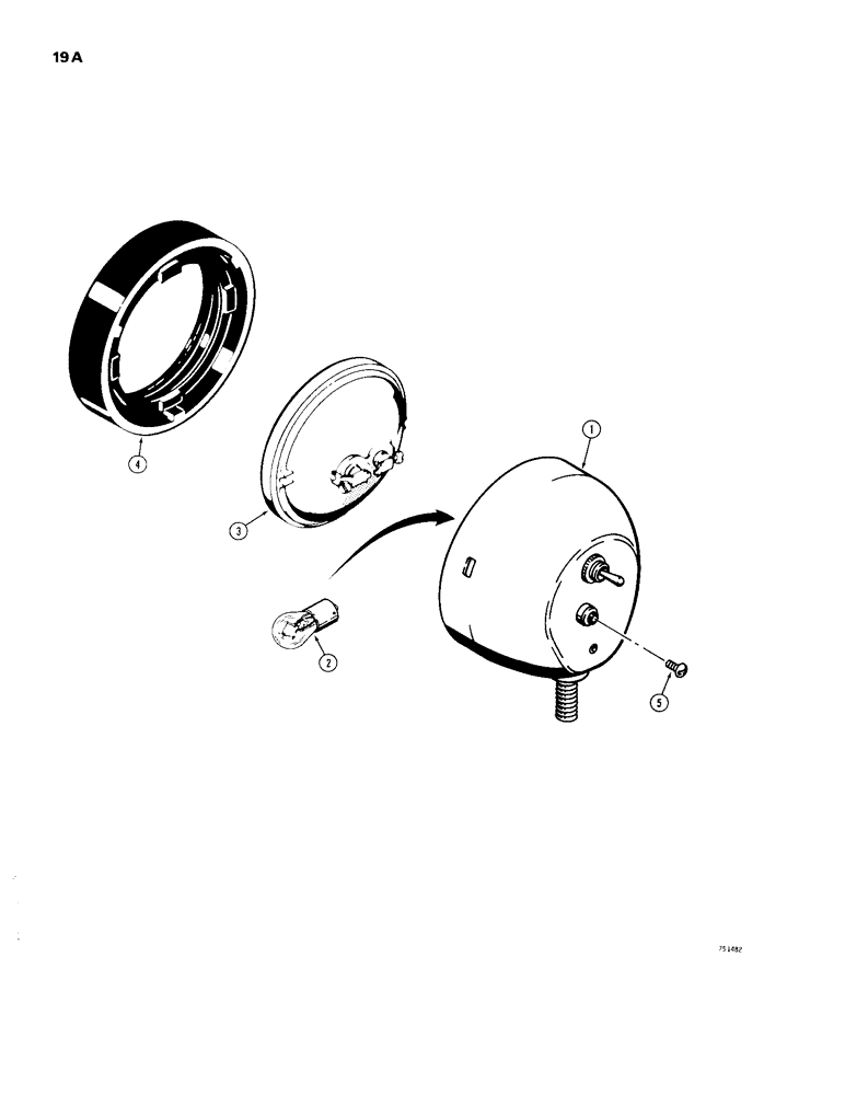 Схема запчастей Case 26 - (019A) - D70115 LIGHT ASSEMBLY 