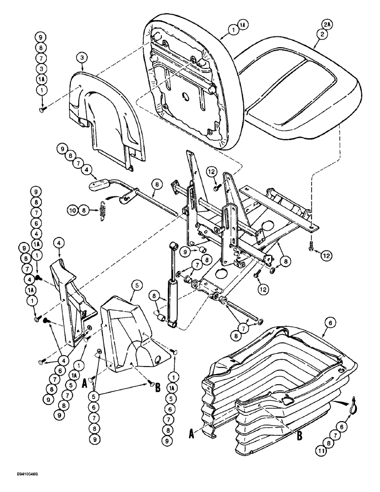 Схема запчастей Case 590SL - (9-090) - SUSPENSION SEAT ASSEMBLIES (09) - CHASSIS/ATTACHMENTS