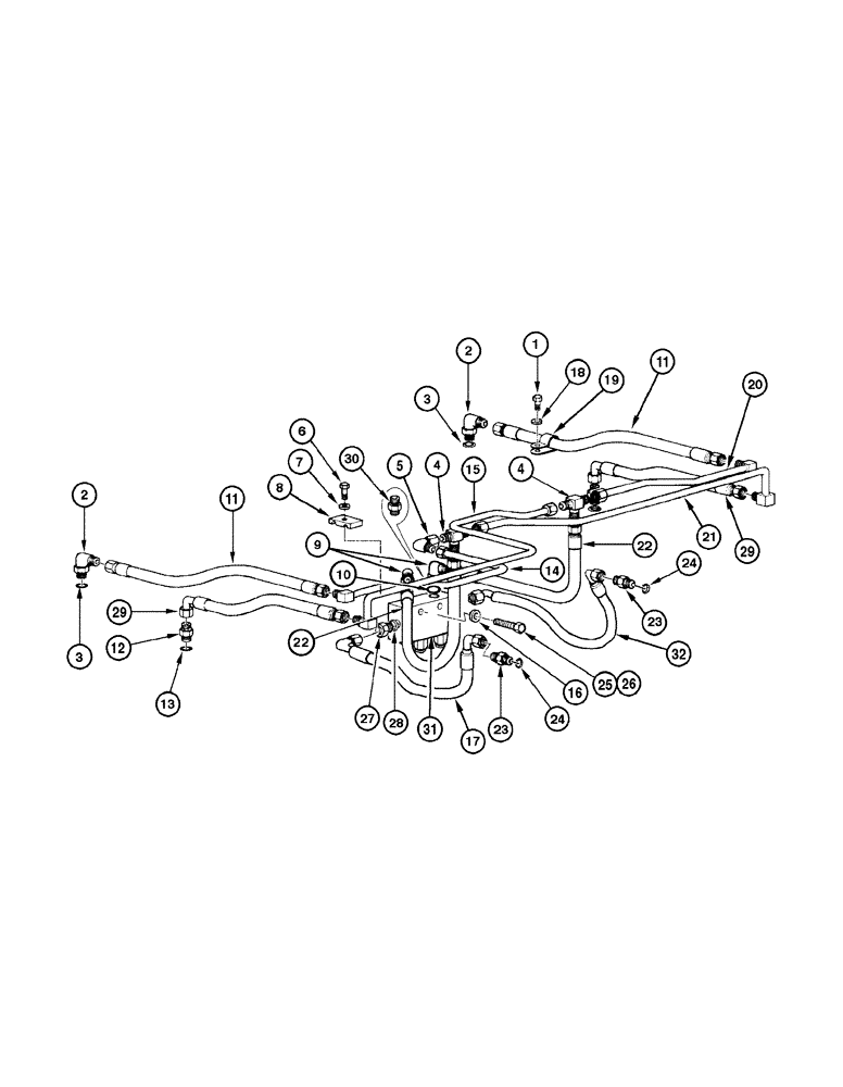 Схема запчастей Case 845 DHP - (08-048[01]) - ARTICULATION HYDRAULIC CIRCUIT (08) - HYDRAULICS