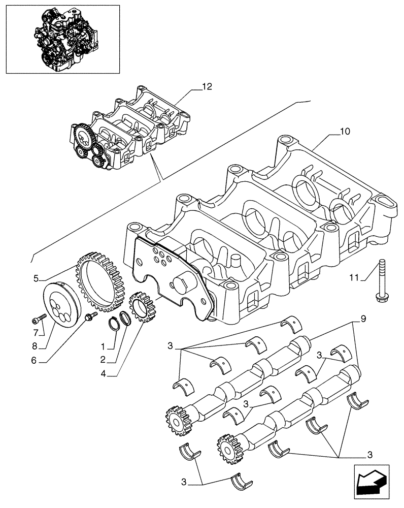 Схема запчастей Case 580SN - (10.110.02) - DYNAMIC BALANCER, GEARS & SHAFTS (580SN, 580SN WT, 590SN) (10) - ENGINE