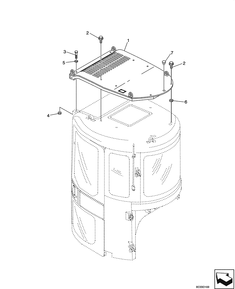 Схема запчастей Case CX31 - (09-25[00]) - CAB HEAD GUARD (09) - CHASSIS/ATTACHMENTS