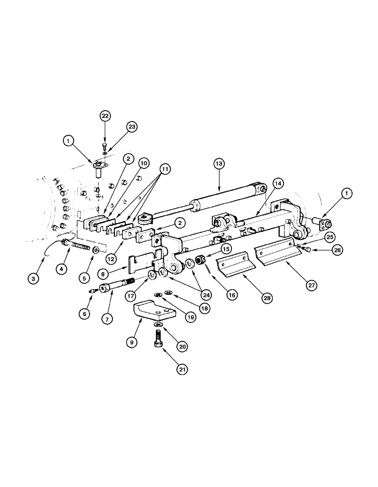 Схема запчастей Case 885 - (09-028[01]) - BLADE - SHIFT MECHANISM (09) - CHASSIS/ATTACHMENTS