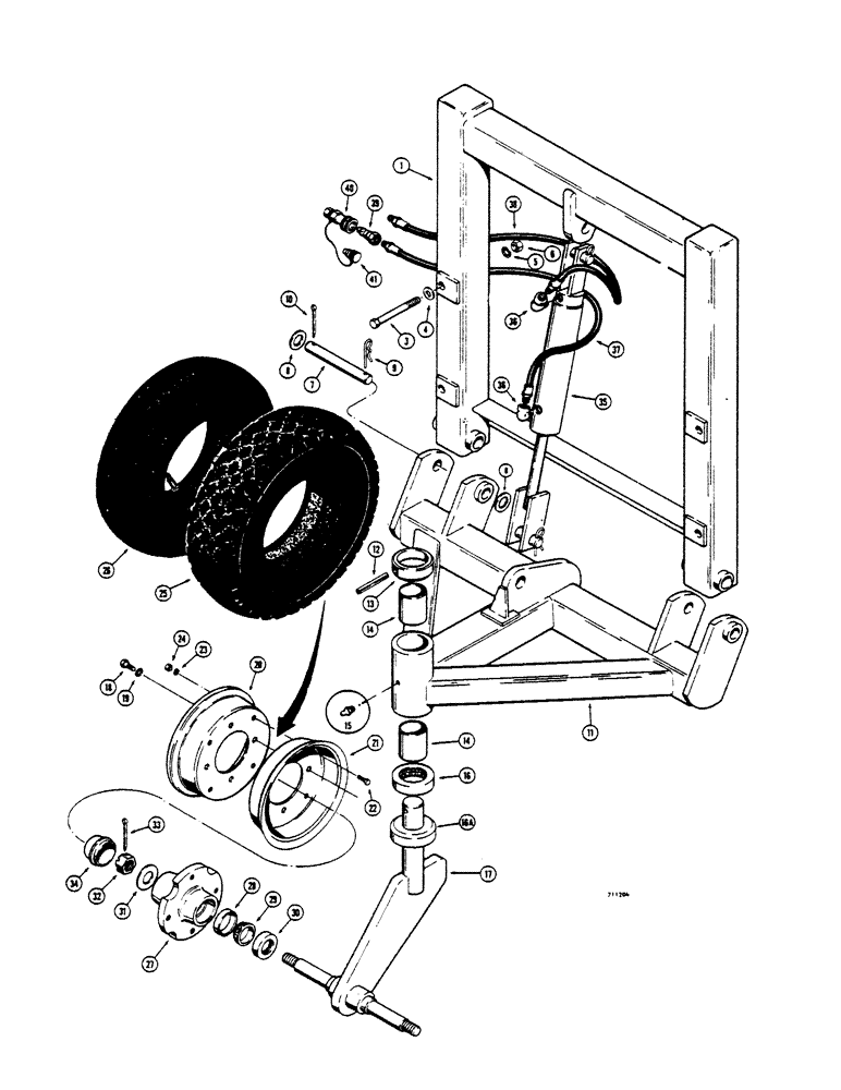 Схема запчастей Case 1529 - (266) - CASTER WHEEL (89) - TOOLS