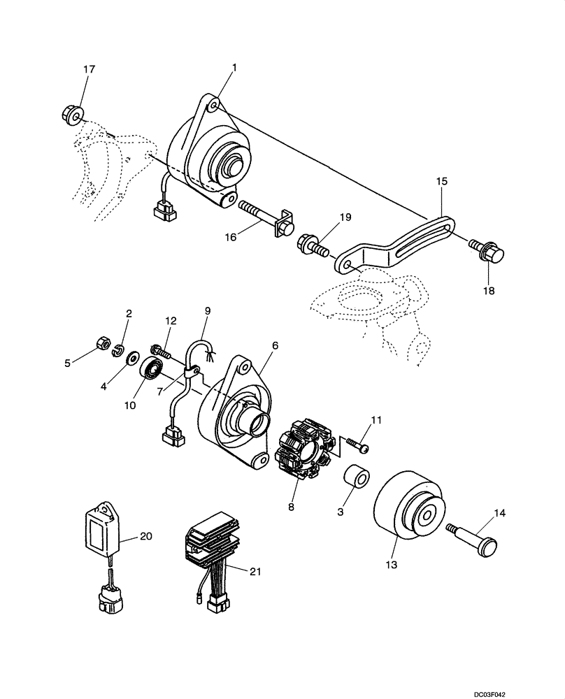 Схема запчастей Case CX14 - (04-02[00]) - ALTERNATOR (04) - ELECTRICAL SYSTEMS