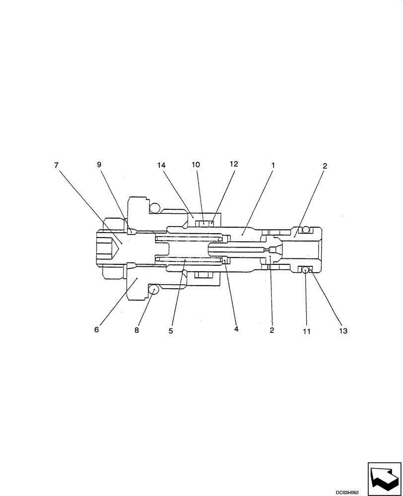 Схема запчастей Case CX25 - (08-47[00]) - VALVE ASSY - PRESSURE RELIEF (PM22V00006F1) (08) - HYDRAULICS