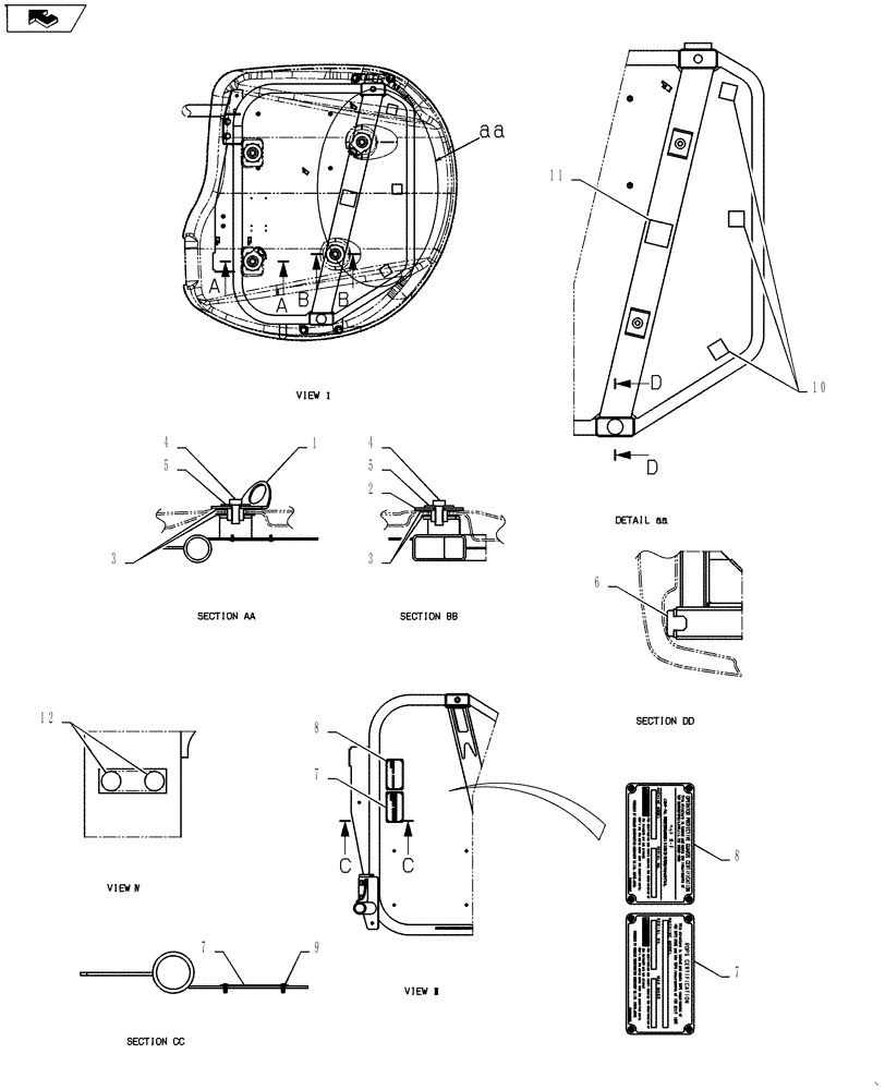 Схема запчастей Case CX27B ASN - (90.150.20) - CANOPY ASSY (90) - PLATFORM, CAB, BODYWORK AND DECALS