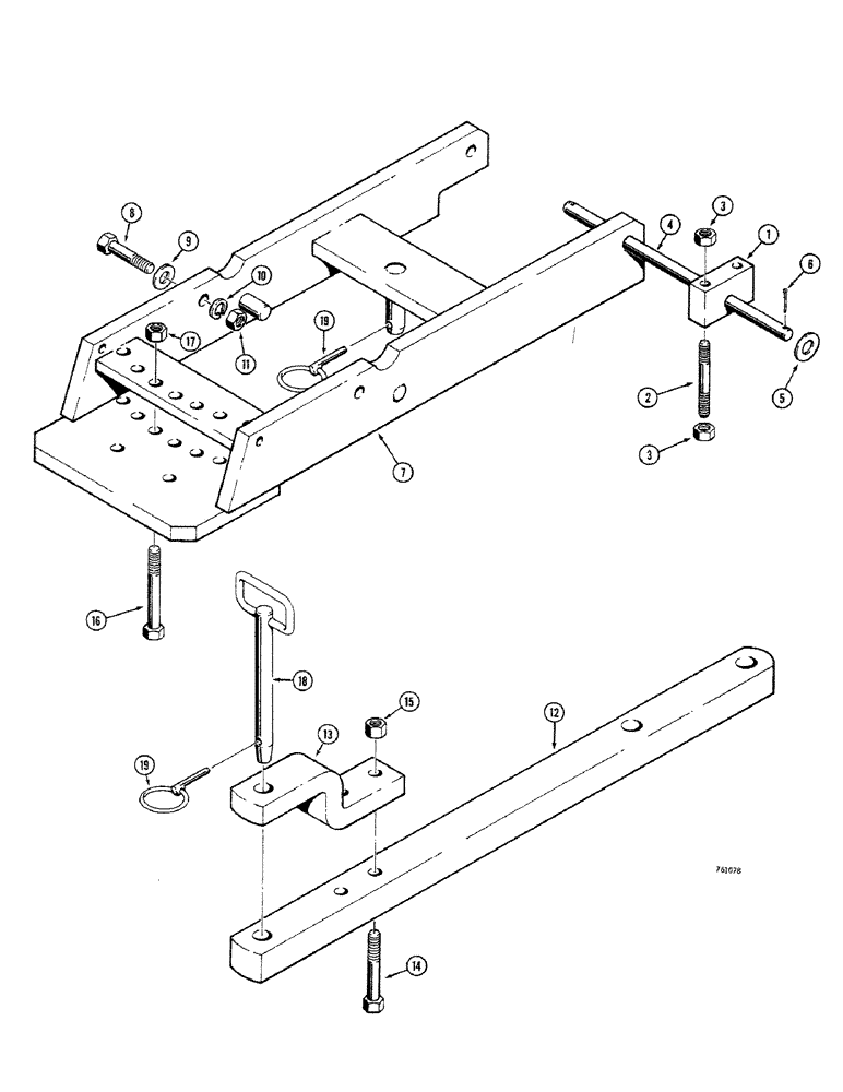 Схема запчастей Case 380CK - (092) - SWINGING DRAWBAR 