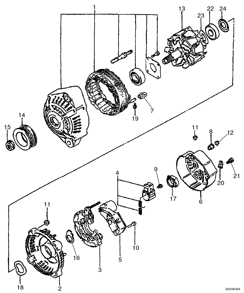 Схема запчастей Case 590SM - (04-02) - ALTERNATOR (04) - ELECTRICAL SYSTEMS