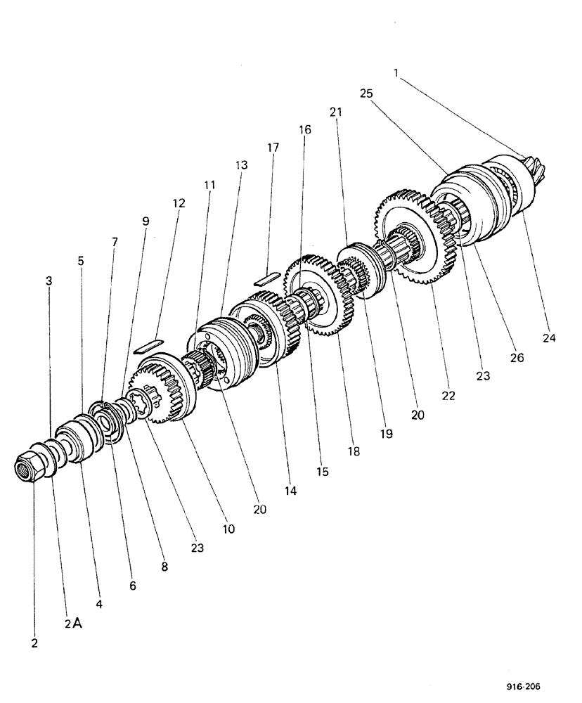 Схема запчастей Case 580F - (076) - BEVEL PINION SHAFT (27) - REAR AXLE SYSTEM