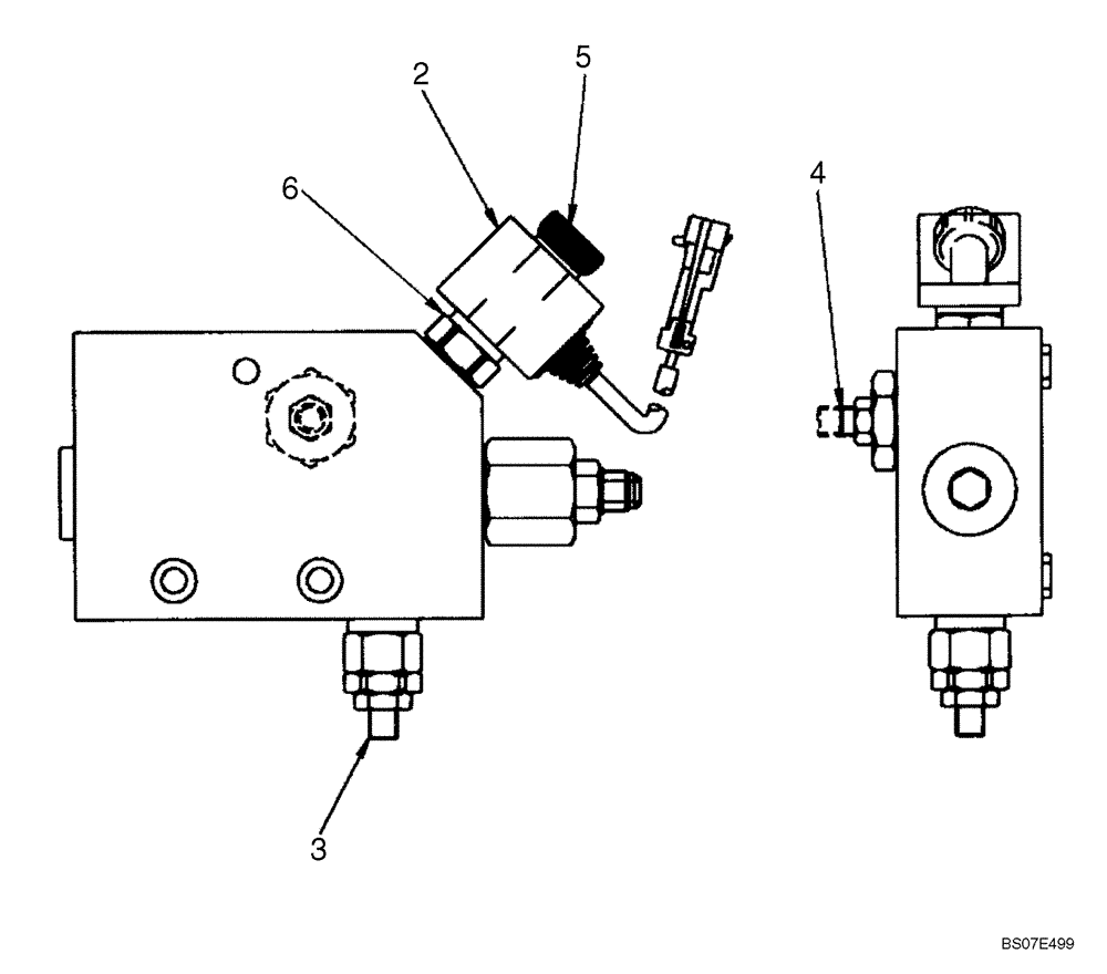 Схема запчастей Case 590SM - (08-23C) - VALVE ASSY - AUXILIARY UNI-DIRECTIONAL (WITH PILOT CONTROLS) (590SM+) (08) - HYDRAULICS