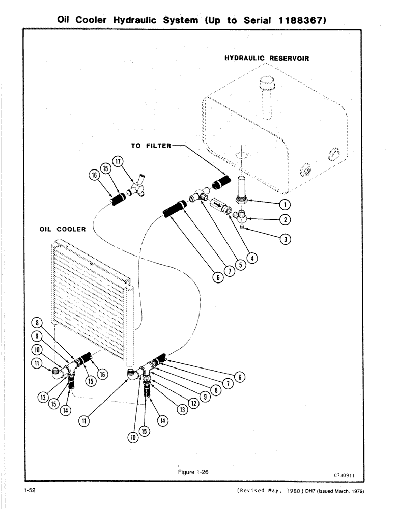 Схема запчастей Case DH7 - (1-52) - OIL COOLER HYDRAULIC SYSTEM (UP TO SERIAL NO. 1188367) (35) - HYDRAULIC SYSTEMS