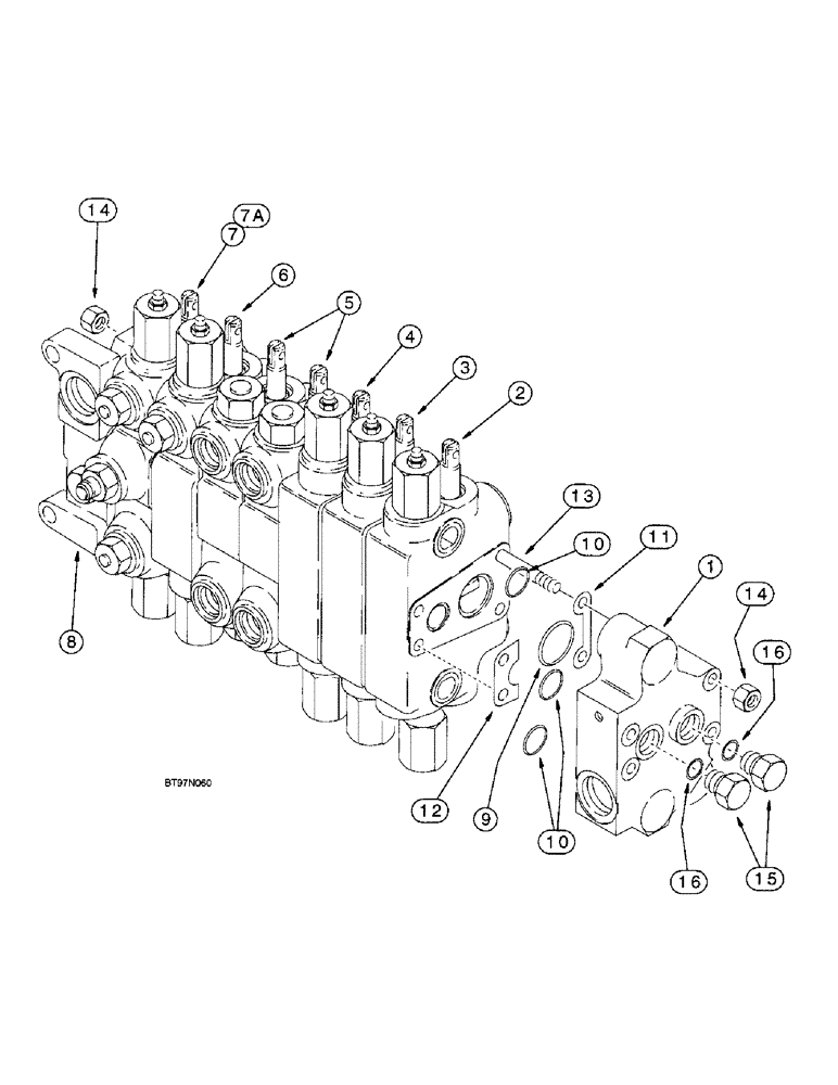 Схема запчастей Case 590SL - (8-91A) - BACKHOE CONTROL VALVES, MODELS WITHOUT EXTENDABLE DIPPER, W/ AUX. HYD. (08) - HYDRAULICS