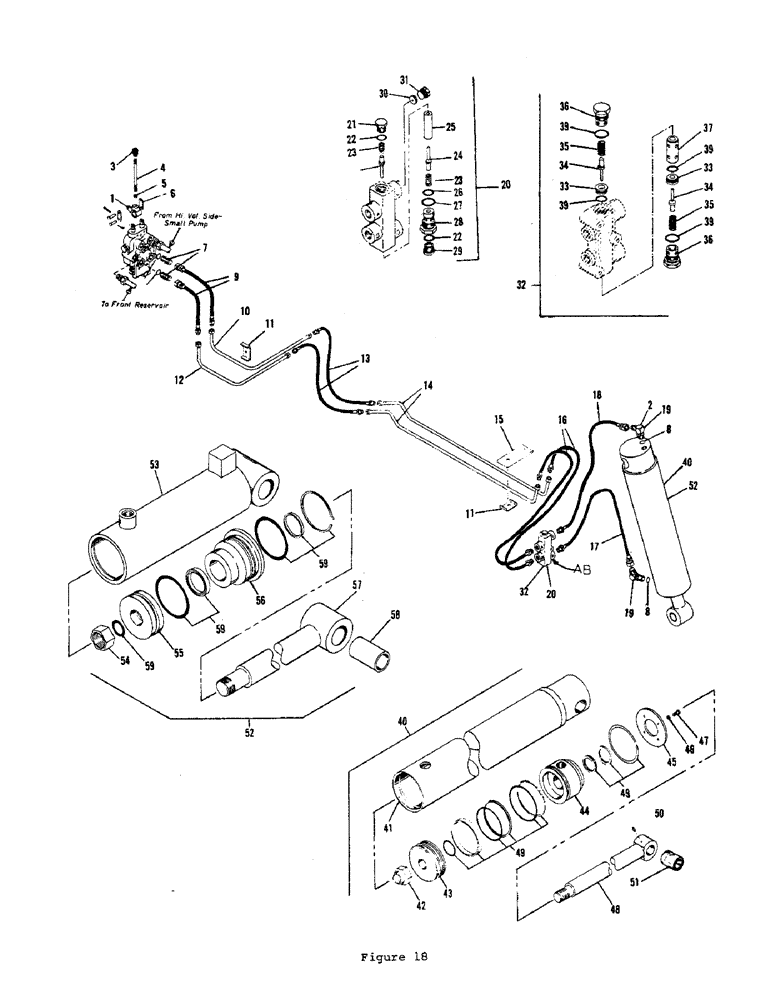 Схема запчастей Case L55 - (38) - BOOM LIFT CIRCUIT, LIFT CYLINDER & DOUBLE LOCKOUT VALVE ASSEMBLIES 