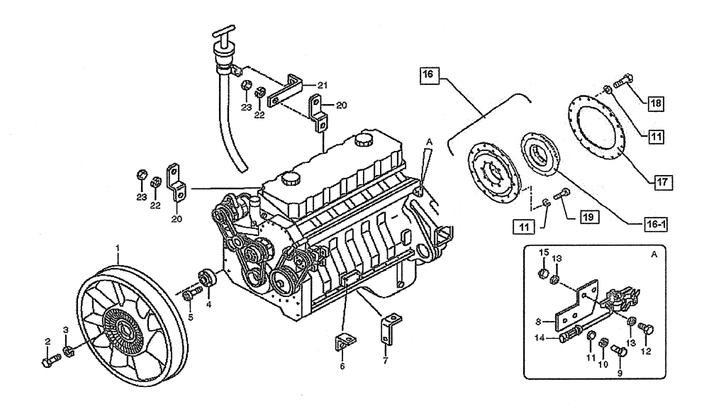 Схема запчастей Case 330 - (02A00010582[02]) - ENGINE - ACCESSORIES - FAN (87449897) (01) - ENGINE