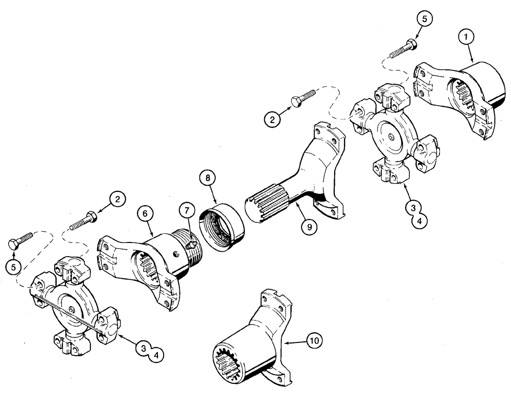 Схема запчастей Case 921C - (06-38) - DRIVE SHAFT, REAR (06) - POWER TRAIN