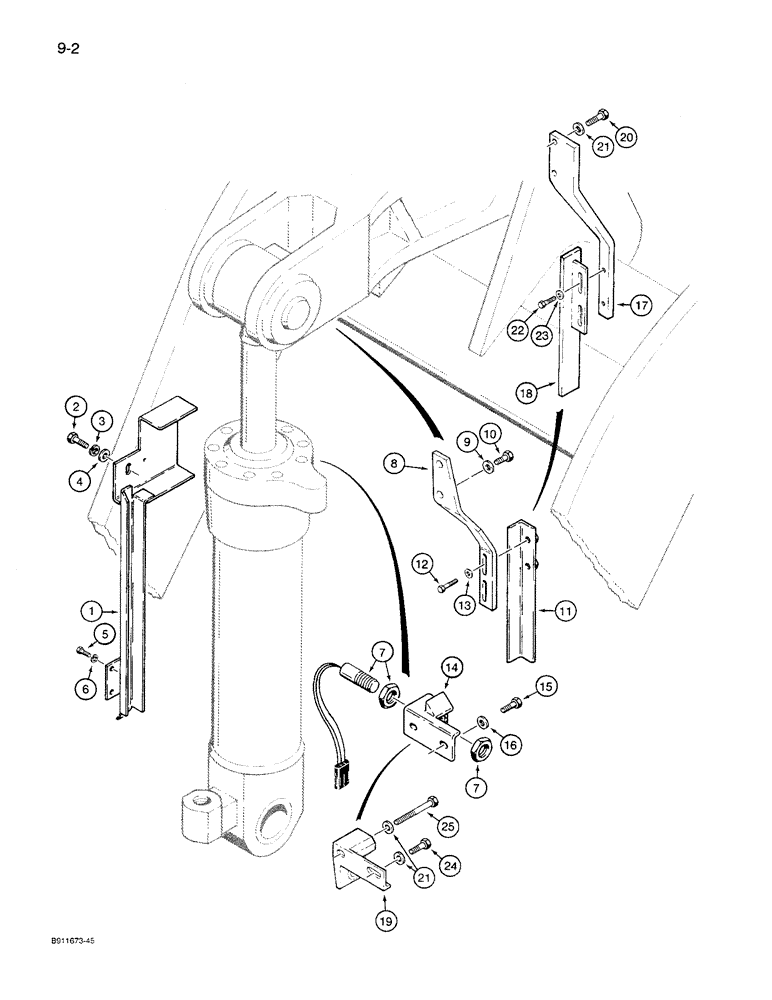 Схема запчастей Case 621 - (9-02) - LOADER BUCKET RETURN-TO-DIG (09) - CHASSIS/ATTACHMENTS