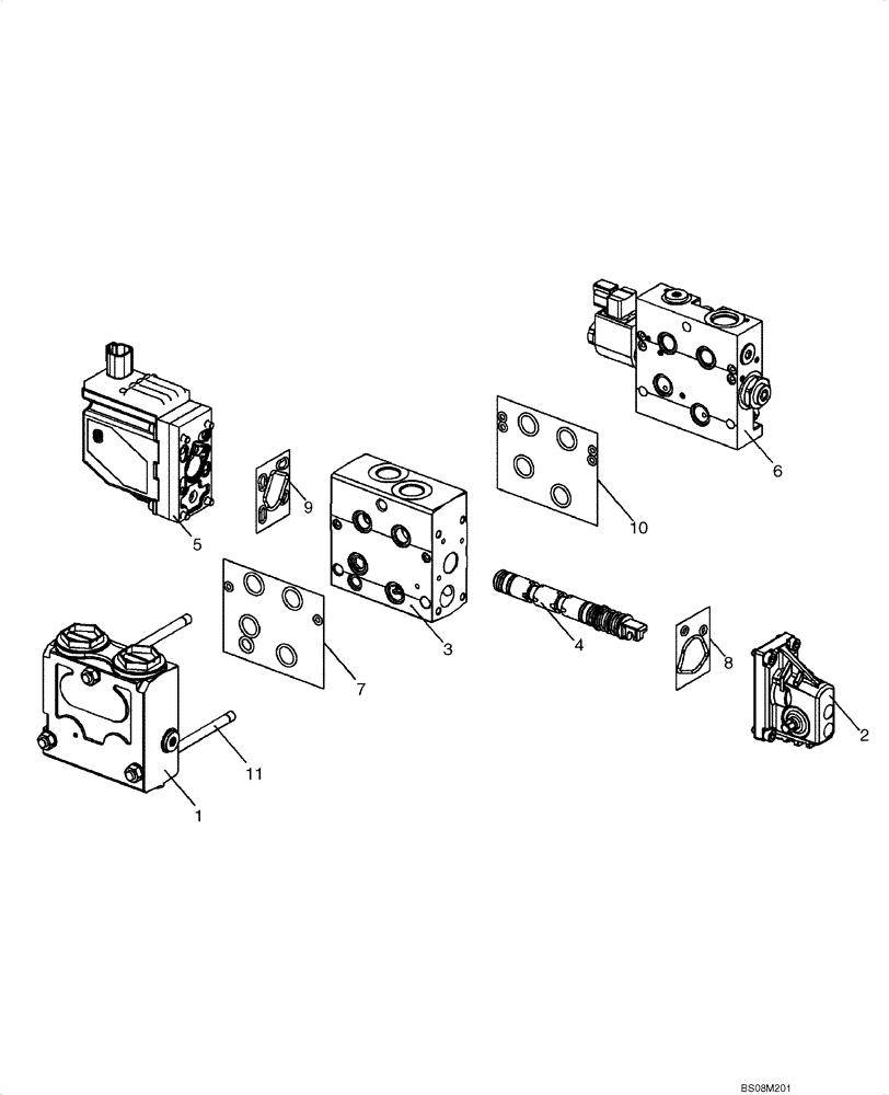 Схема запчастей Case 821E - (05-18) - VALVE ASSY - JOYSTICK STEERING (05) - STEERING