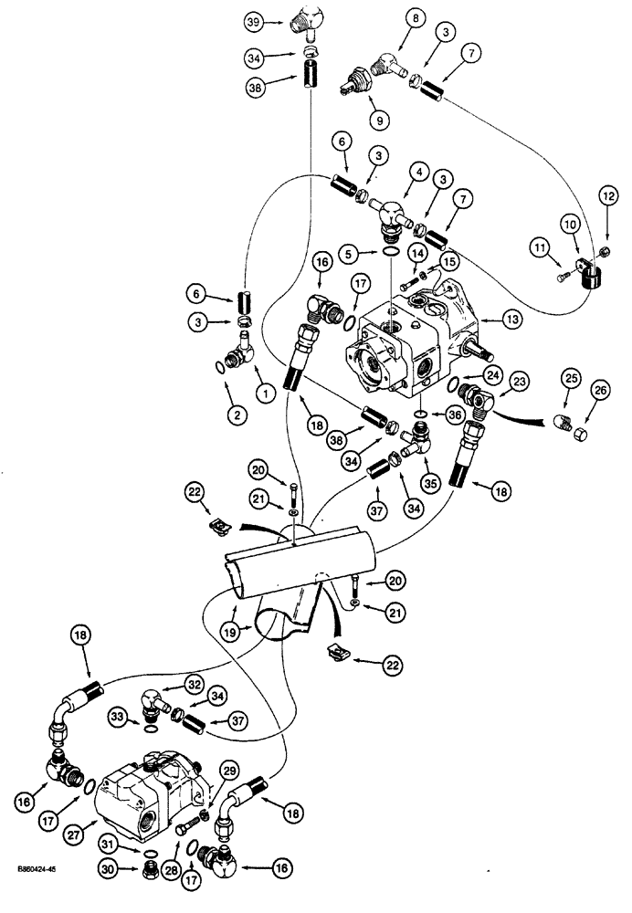 Схема запчастей Case CASE - (6-02) - GROUND DRIVE HYDRAULIC SYSTEM (06) - POWER TRAIN