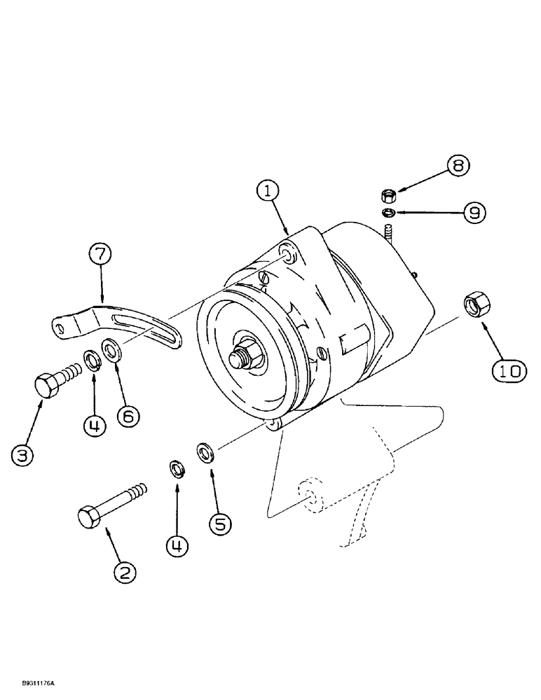 Схема запчастей Case 1838 - (4-06) - ALTERNATOR MOUNTING, KUBOTA V2203 ENGINE (04) - ELECTRICAL SYSTEMS