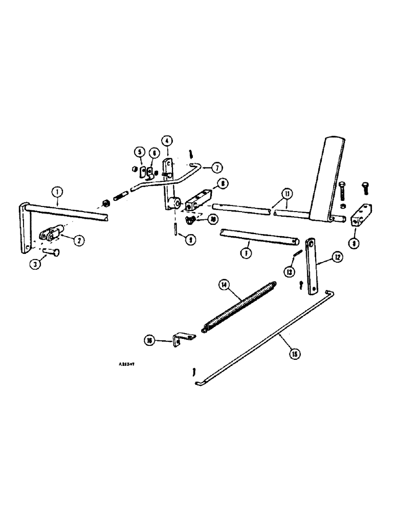 Схема запчастей Case W7E - (098) - THROTTLE CONTROL LINKAGE, DIESEL ENGINE, (BEFORE TRACTOR SN. 9900001) (02) - ENGINE