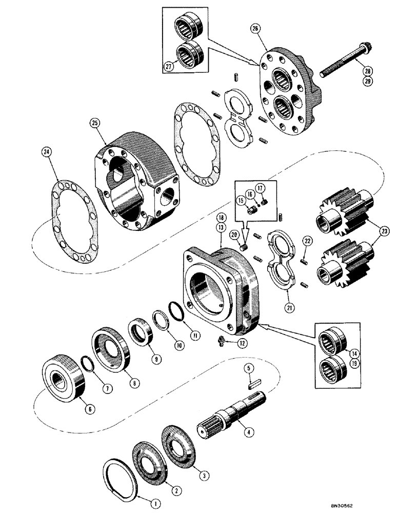 Схема запчастей Case 1000D - (308) - R18534 AND D29490 PUMPS (07) - HYDRAULIC SYSTEM