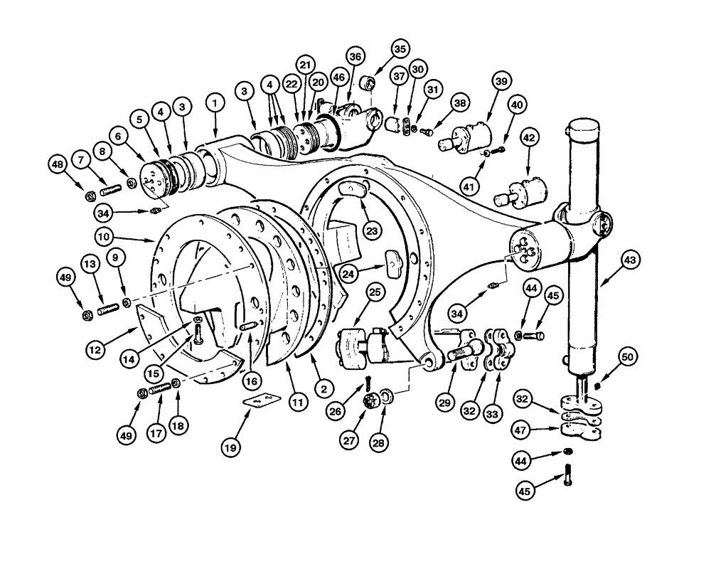 Схема запчастей Case 845 - (08.63[00]) - CYLINDER - SADDLE AND ACTUATING (5 HOLES) (08) - HYDRAULICS