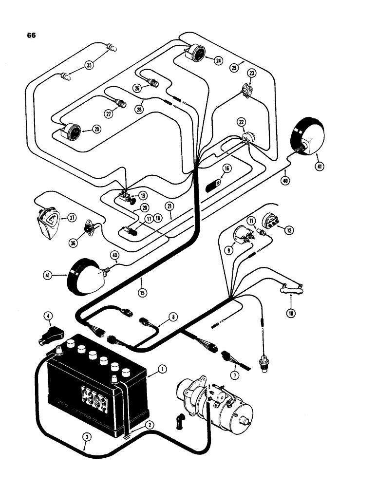 Схема запчастей Case 584 - (66) - INSTRUMENTS AND WIRING, SPARK IGNITION ENGINE, SHUTTLE OR HYDROSTATIC TRANSMISSION (55) - ELECTRICAL SYSTEMS