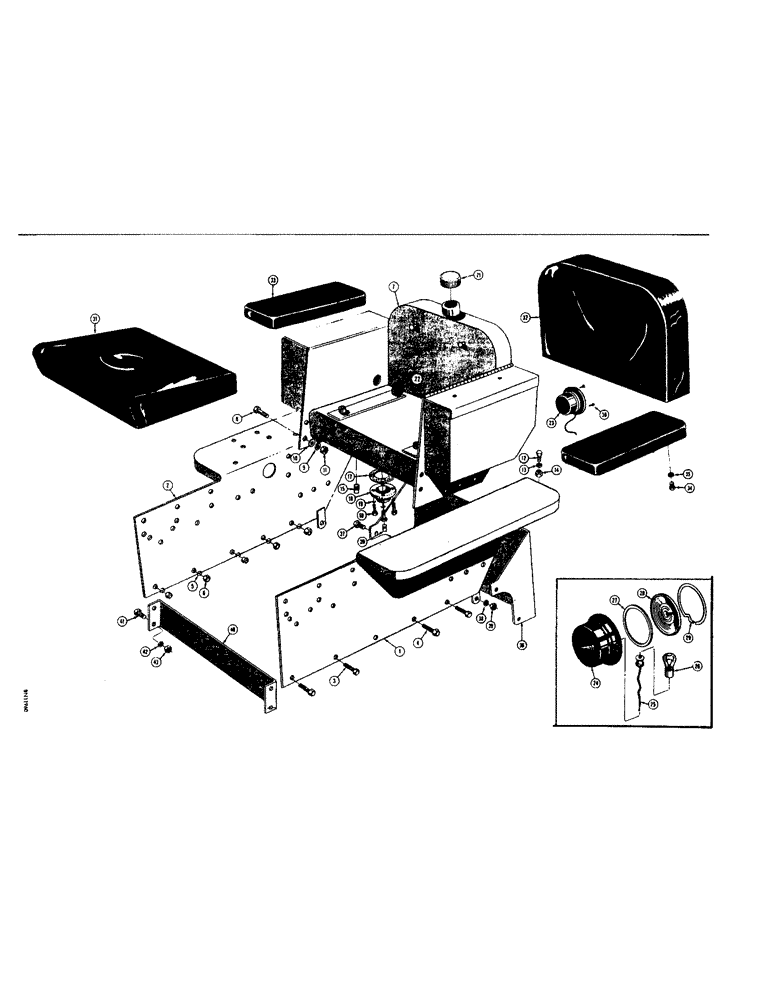 Схема запчастей Case 310F - (130) - FENDERS, FUEL TANK, SEAT, AND CUSHIONS (05) - UPPERSTRUCTURE CHASSIS