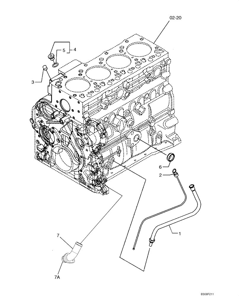 Схема запчастей Case 521E - (02-09) - OIL FILL, ENGINE (02) - ENGINE