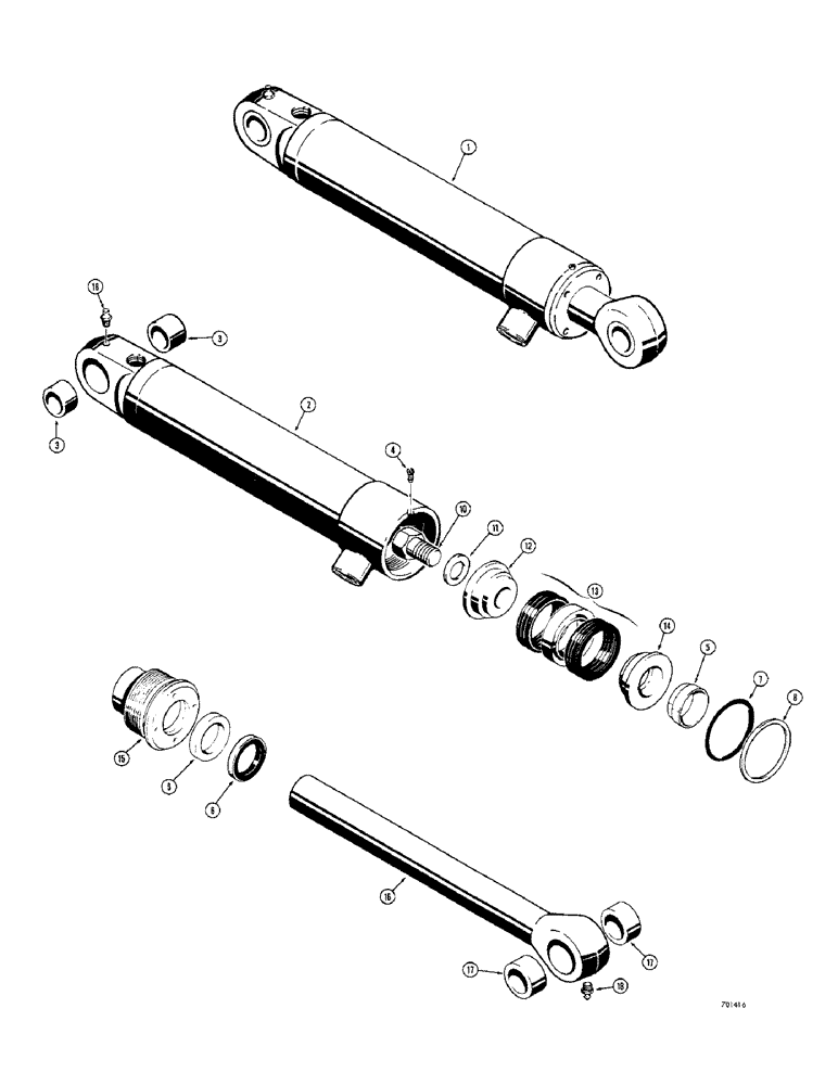 Схема запчастей Case 310G - (225C) - G32286 AND G32287 CLAM CYLINDERS, USED ON D51664 4 - IN - 1 BUCKET (07) - HYDRAULIC SYSTEM