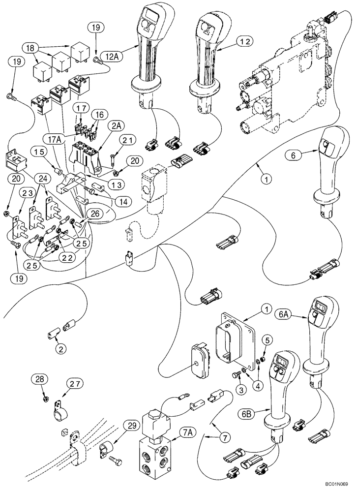 Схема запчастей Case 95XT - (04-06) - HARNESS, FRONT - CHASSIS (May 12 2011 8:52AM) (04) - ELECTRICAL SYSTEMS