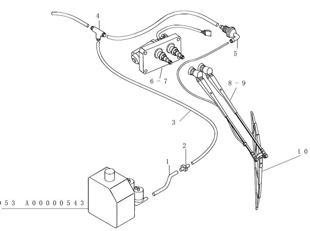 Схема запчастей Case 325 - (5.652[11]) - WINDSHIELD WASHER - REAR WINDSCREEN WIPER (10) - Cab/Cowlings