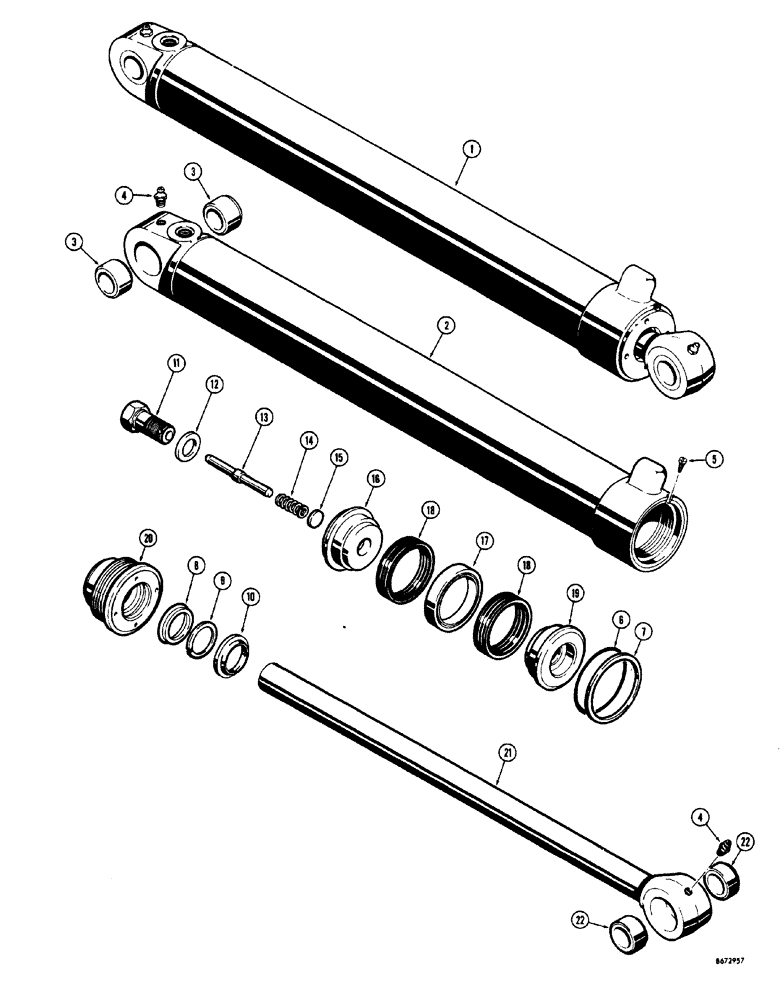 Схема запчастей Case 34 - (172) - D40420 AND D45503 BACKHOE BOOM CYLINDERS 