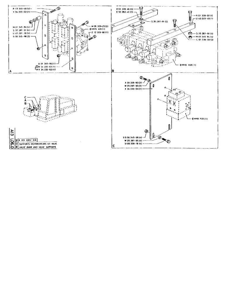 Схема запчастей Case 90BCL - (072) - VALVE BANK AND VALVE SUPPORTS (07) - HYDRAULIC SYSTEM